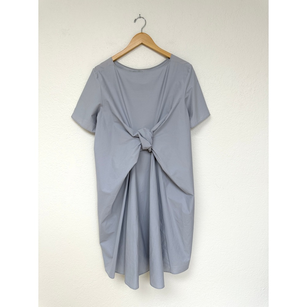 COS Twist Back Knot Shift Dress Light Blue Short Sleeve Tend Dress Size 12